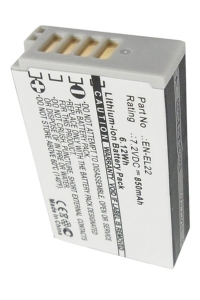 Nikon EN-EL22 / VFB11501 accu (7.2 V, 850 mAh, 123accu huismerk)  ANI00091