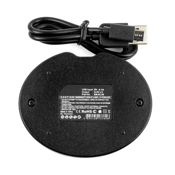 Nikon EN-EL3 Micro USB double slot lader (8.4V, 0.7A, 123accu huismerk) ANI00240 - 3
