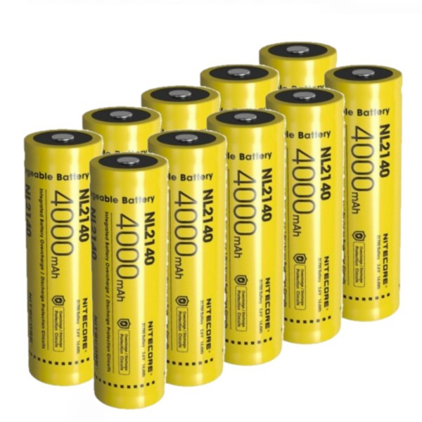 10 stuks Nitecore 21700 / NL2140 Li-ion batterijen (3.6V, 4000, 8A mAh) ANI00337 - 1