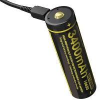 Nitecore 18650 button top accu met micro-USB aansluiting (3.7 V, 3400 mAh)  ANI00202