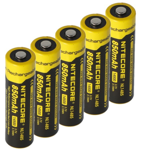 Nitecore 5 stuks Nitecore 14500 / NL1410 batterijen (3.7 V, 2A, 1000 mAh)  ANI00293 - 1