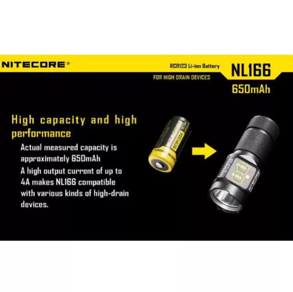 Nitecore 5 stuks Nitecore RCR123A / 16340 Oplaadbare Batterijen (3.7 V, Li-ion, 650 mAh)  ANI00327 - 6