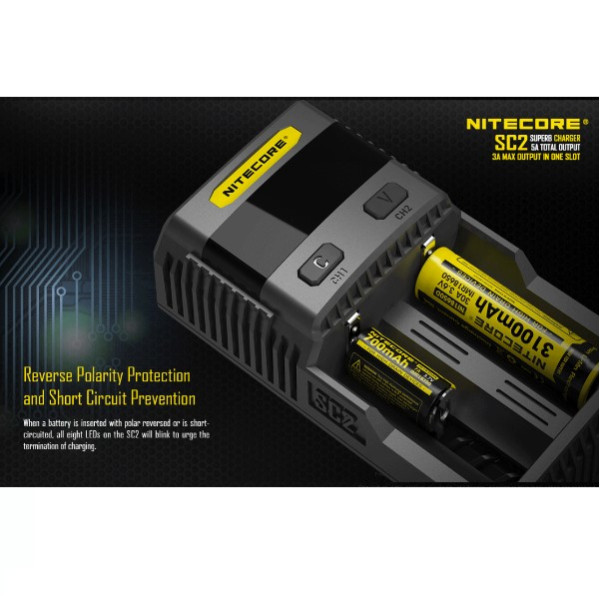 Nitecore SC2 Snellader voor Li-ion / LiFePO4 / Ni-Mh Batterijen  ANB00894 - 3