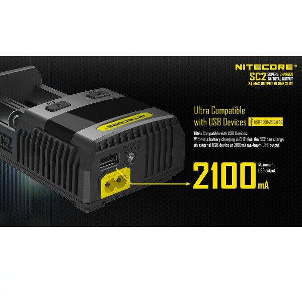 Nitecore SC2 Snellader voor Li-ion / LiFePO4 / Ni-Mh Batterijen  ANB00894 - 5