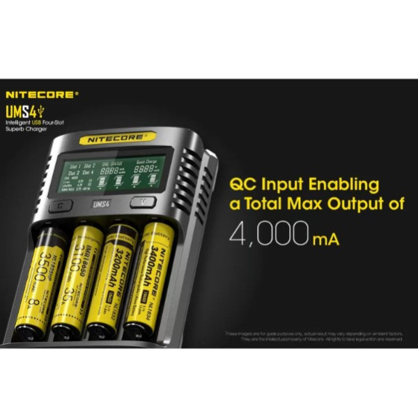 Nitecore UMS4 USB Oplader voor Li-ion / LiFePO4 / Ni-Mh Batterijen  ANI00255 - 5