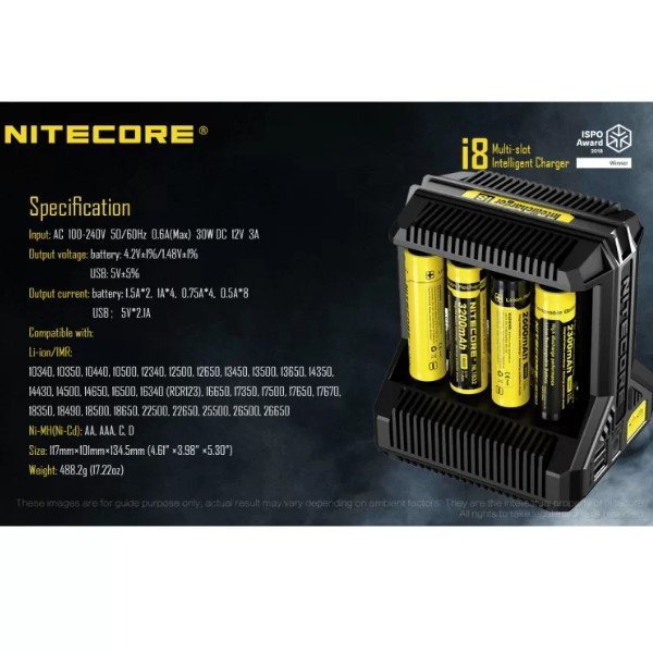 Nitecore i8 Oplader voor Li-ion / Ni-Mh Batterijen  ANB01027 - 2