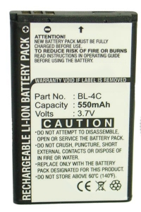 Nokia BL-4C / C4C60T / C4C08T accu (550 mAh, 123accu huismerk)  ANO00001