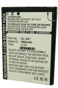 Nokia BL-5BT accu (3.7 V, 800 mAh, 123accu huismerk) ANO00075 - 1