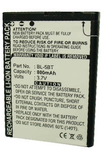 Nokia BL-5BT accu (800 mAh, 123accu huismerk)  ANO00075