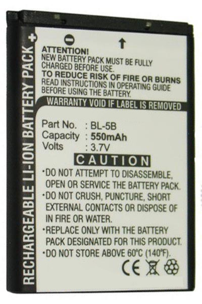 Nokia BL-5B accu (3.7 V, 550 mAh, 123accu huismerk) ANO00059 - 1