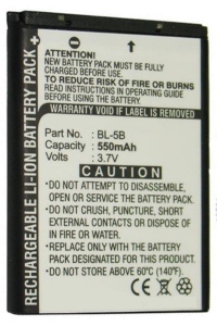 Nokia BL-5B accu (3.7 V, 550 mAh, 123accu huismerk) ANO00059