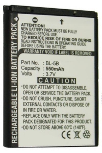 Nokia BL-5B accu (550 mAh, 123accu huismerk)  ANO00059