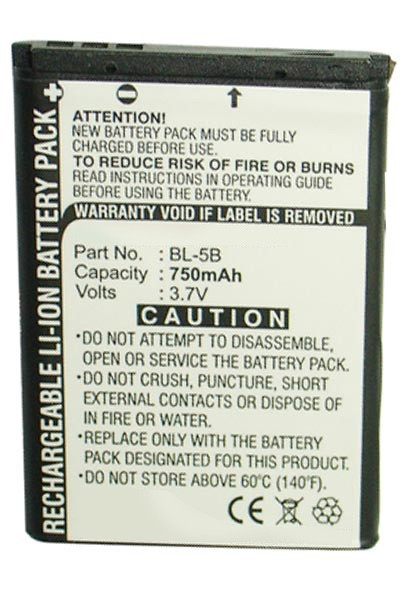 Nokia BL-5B accu (750 mAh, 123accu huismerk)  ANO00057 - 1