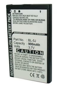 Nokia BL-5J accu (900 mAh, 123accu huismerk)  ANO00024