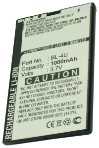 Nokia / Fysic BL-4U accu (3.7 V, 1000 mAh, 123accu huismerk) ANO00026 Nokia / Fysic BL-4U accu (3.7 V, 1000 mAh, 123accu huismerk) ANO00026