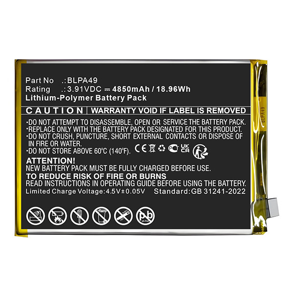 OPPO BLPA49 accu (3.91 V, 4850 mAh, 123accu huismerk) AOP00404 - 1