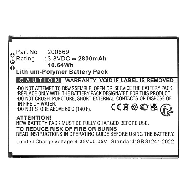Olympia 200869 / NEO accu (3.8 V, 2800 mAh, 123accu huismerk) AOL00107 - 1