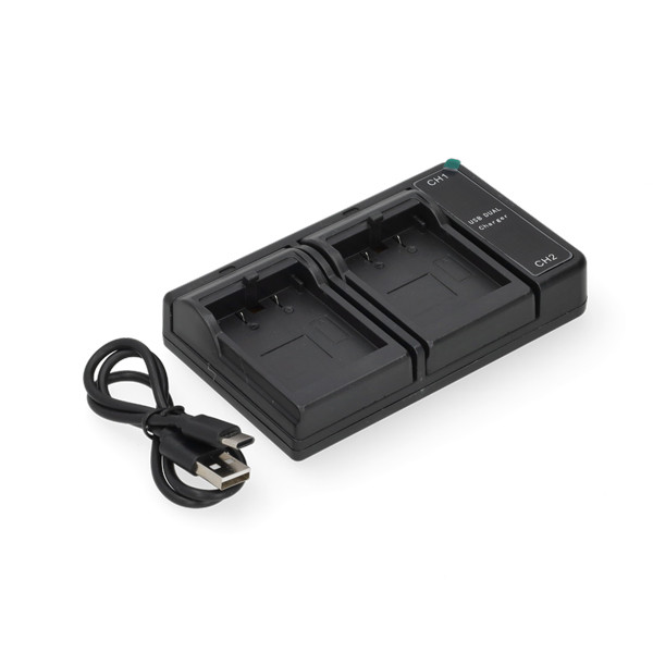 Olympus LI-10B / LI-12B USB-C double slot oplader (4.2V, 0.7A, 123accu huismerk) AOL00105 - 1