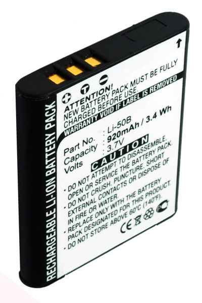 Olympus LI-50B / D-Li92 / VW-VBX090 accu (3.7 V, 800 mAh, 123accu huismerk)  AOL00011 - 1