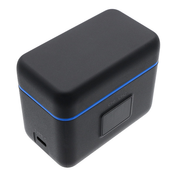 Oplaad case voor Insta360 X4 accu met double slot oplader (zwart, 123accu huismerk) AIN00289 - 1