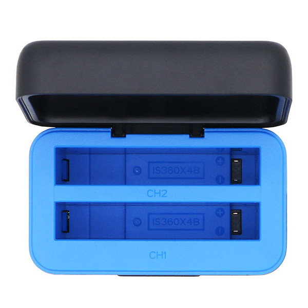 Oplaad case voor Insta360 X4 accu met double slot oplader (zwart, 123accu huismerk) AIN00289 - 3