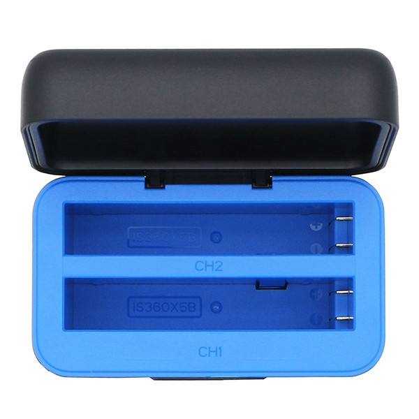 Oplaad case voor Insta360 X5 accu met double slot oplader (zwart, 123accu huismerk) AIN00290 - 3