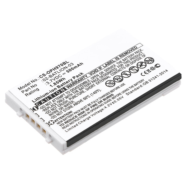 Opticon 02-BATLION-03 accu (500 mAh, 123accu huismerk) AOP00019 - 1