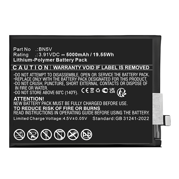 POCO BN5V accu (3.91 V, 5000 mAh, 123accu huismerk) APO00246 - 1