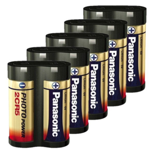 Panasonic 2CR5 / DL245 Lithium batterij (5 stuks, 6V, 1400 mAh) APA01198 - 1