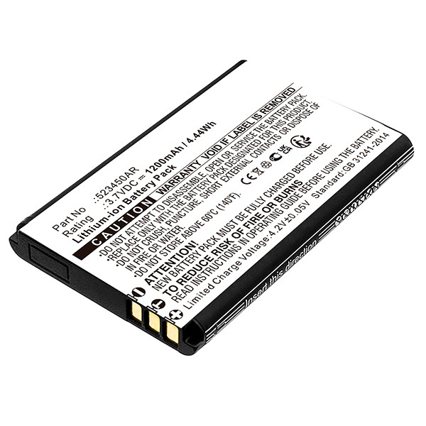 Panasonic 523450AR accu (3.7 V, 1200 mAh, 123accu huismerk)  APA01207 - 1