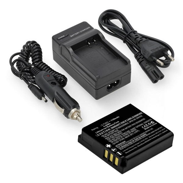 Panasonic CGA‑S005 / CGA‑S005E accu met single slot oplader (3,7 V, 1150 mAh, 123accu huismerk) APA01294 - 1