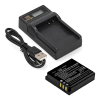Panasonic CGA-S005 / CGA-S005E accu met USB-C single slot oplader (3,7 V, 1150 mAh, 123accu huismerk) APA01278 - 1
