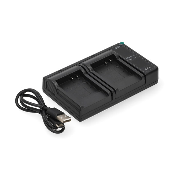 Panasonic CGA-S007 / DMW-BCD10 USB-C double slot oplader (4.2V, 0.7A, 123accu huismerk) APE00143 - 1