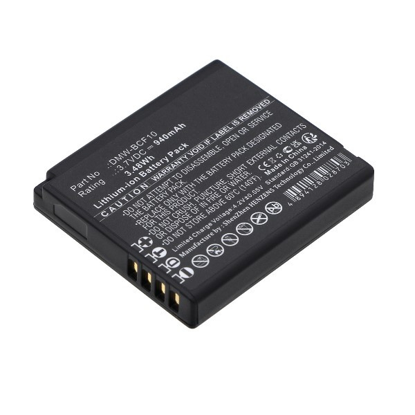 Panasonic DMW-BCF10E / DMW-BCF10 / DMW-BCF10PP accu (3.7 V, 940 mAh, 123accu huismerk) APA00025 - 1
