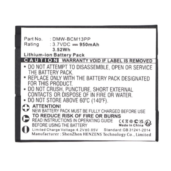 Panasonic DMW-BCM13E / DMW-BCM13 accu (3.7 V, 950 mAh, 123accu huismerk) APA00034 - 2