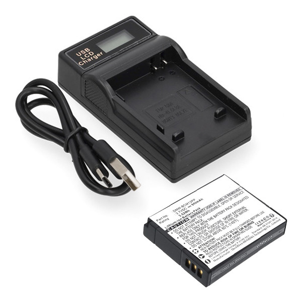 Panasonic DMW-BCM13 accu met USB-C single slot oplader (3,7 V, 950 mAh, 123accu huismerk) APA01268 - 1