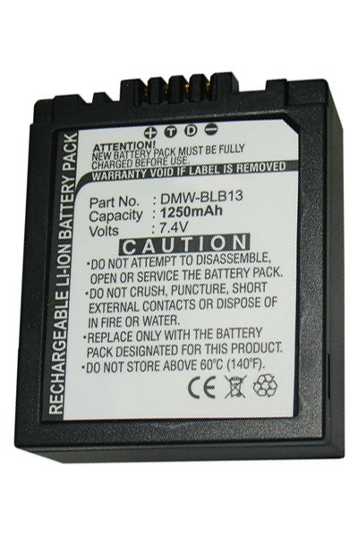 Panasonic DMW-BLB13 / DMW-BLB13E accu (7.4 V, 1250 mAh, 123accu huismerk)  APA00041 - 1
