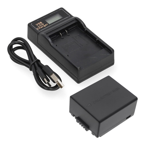 Panasonic DMW-BLB13 / DMW-BLB13E accu met USB-C single slot oplader (7,4 V, 1250 mAh, 123accu huismerk) APA01270 - 1