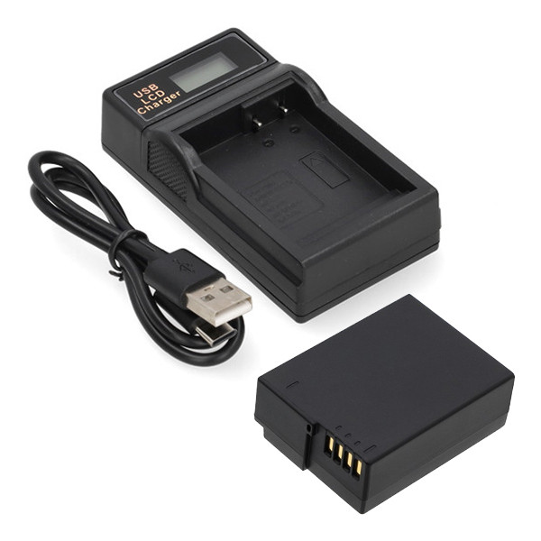 Panasonic DMW-BLC12 / DMW-BLC12E accu met USB-C single slot oplader (7,4 V, 1000 mAh, 123accu huismerk) APA01272 - 1