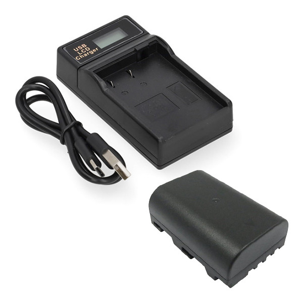 Panasonic DMW-BLF19 / DMW-BLF19E accu met USB-C single slot oplader (7,4 V, 2000 mAh, 123accu huismerk) APA01276 - 1