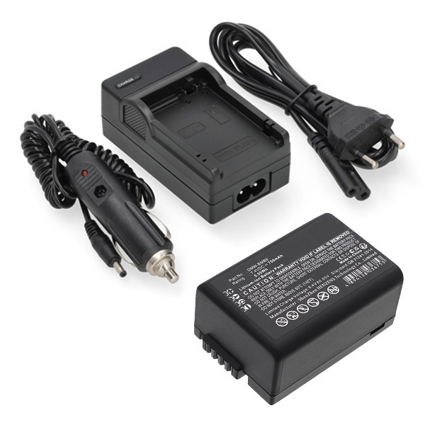 Panasonic DMW-BMB9 / DMW-BMB9E accu met single slot oplader (7,4 V, 750 mAh, 123accu huismerk) APA01290 - 1