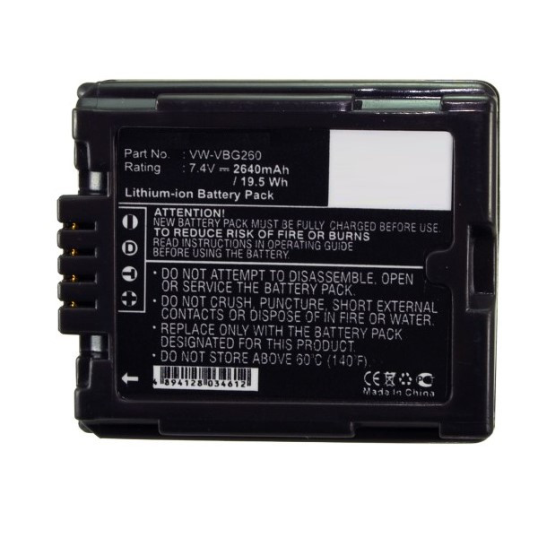 Panasonic VW-VBG260 accu (7.4 V, 2640 mAh, 123accu huismerk) APA00923 - 2
