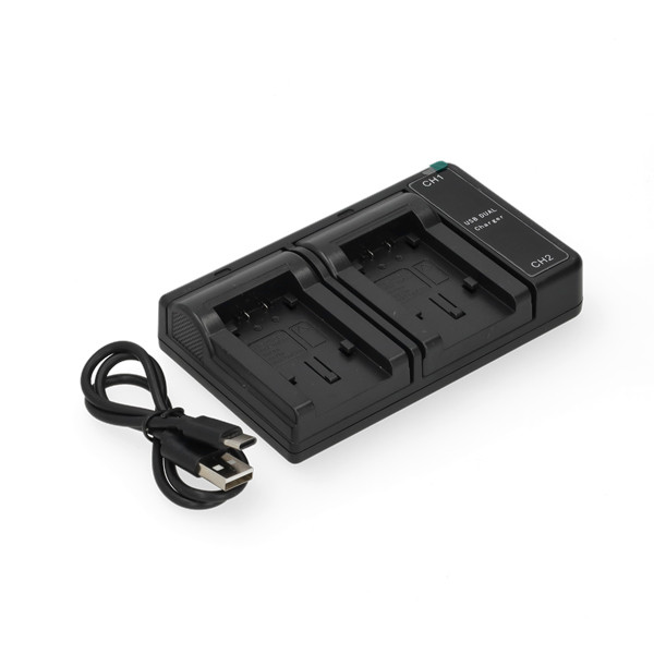 Panasonic VW-VBT190 / VW-VBT380 USB-C double slot oplader (4.2V, 0.7A, 123accu huismerk) APA01252 - 1