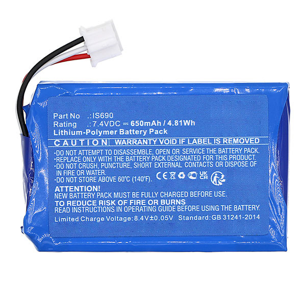 Pax IS690 accu (7.4 V, 650 mAh, 123accu huismerk)  APA01214 - 2