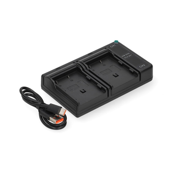 Pentax D-LI50 USB-C double slot oplader (8.4V, 0.7A, 123accu huismerk) APE00144 - 1