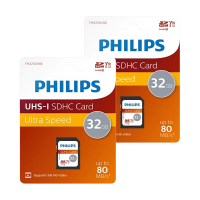 2 stuks: Philips SDHC geheugenkaart / class 10 / UHS-I / V10 - 32GB APH00720