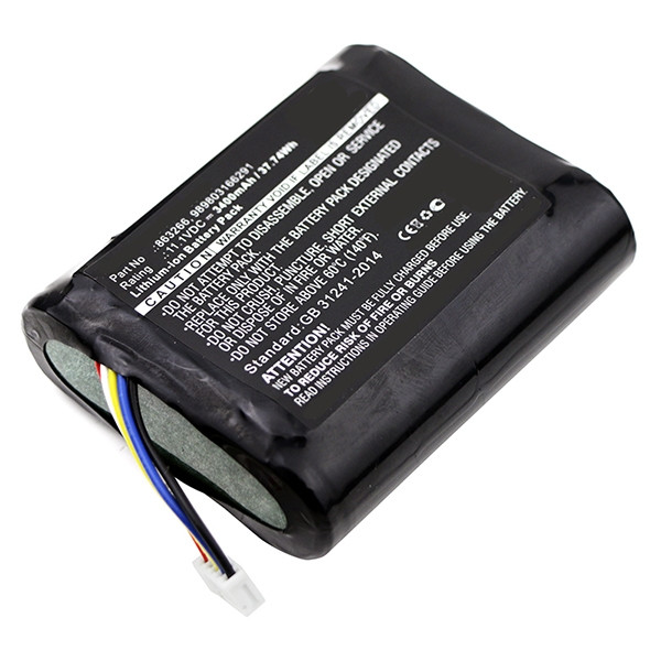 Philips 863266 / 45356424350I / 989803166291 accu (3400 mAh, 123accu huismerk)  APH00314 - 1