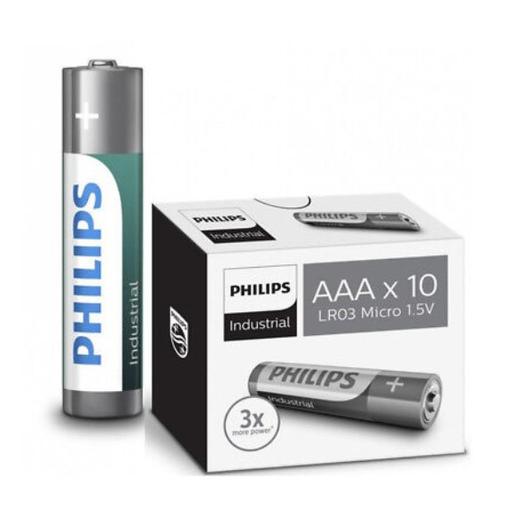Philips Industrial AAA / LR03 / MN2400 Alkaline Batterij (10 stuks)  APH00363 - 1