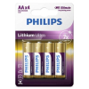 Philips Lithium Ultra AA / FR6 batterij 4 stuks