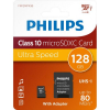 Philips Micro SDHC geheugenkaart / class 10 / UHS-I / A1 / inclusief adapter - 128GB